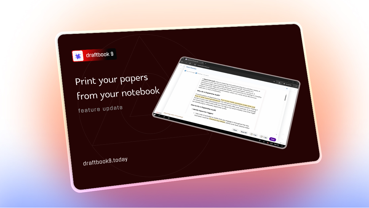 Draftbook9 Product UI Example 1